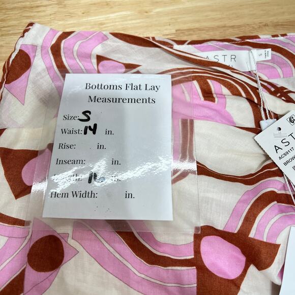 NWT ASTR The Label Oriana Mini Skirt Retro 70s Inspired Women's S Pink Brown - Picture 5 of 8